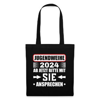 Jugendweihe 2024 Ab Jetzt Bitte Mit Sie Ansprechen - Stoffbeutel - Schwarz - Vorne
