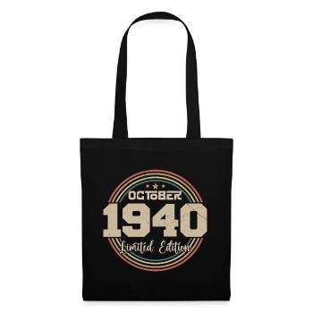 Born October 1940 Retro Birthday October 1940 - Tote Bag - black - Front
