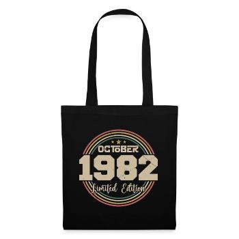 Born in October 1982 Retro Anniversary October 1982 - Tote Bag - black - Front