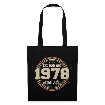 Born in October 1978 Retro Anniversary October 1978 - Tote Bag - black - Front