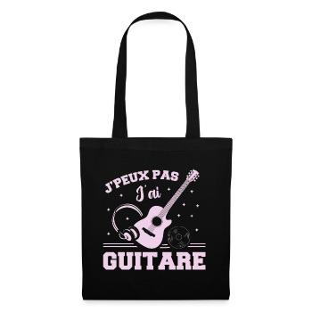 Je Peux Pas J ai Guitare - Sac en tissu - noir - Devant