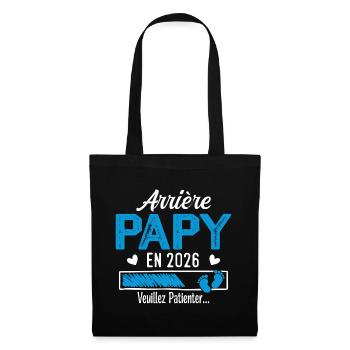 Arrière Papy en 2026 cadeau futur Grand-père - Sac en tissu - noir - Devant