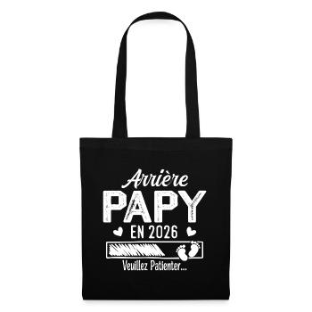 Arrière Papy en 2026 cadeau futur Grand-père - Sac en tissu - noir - Devant