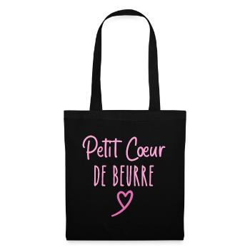 Petit cœur de beurre - Sac en tissu - noir - Devant