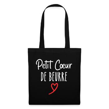 petit cœur de beurre - Sac en tissu - noir - Devant