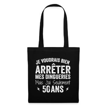 Cadeau 50e Anniversaire Droles 50 ans - Sac en tissu - noir - Devant
