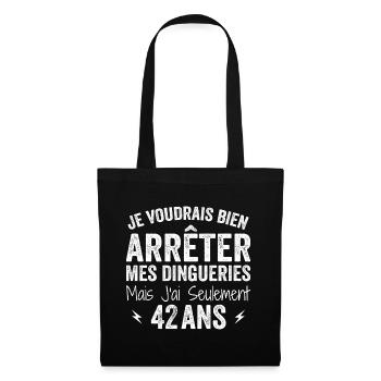 42nd Birthday Gift Funny 42 Years - Tote Bag - black - Front