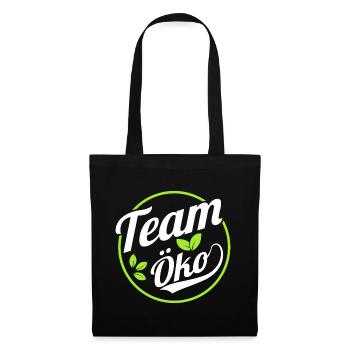 Team Öko – Bio Umwelt Natur Grün - Stoffbeutel - Schwarz - Vorne