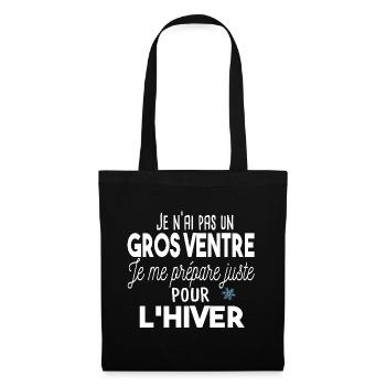 Gros ventre obèse régime. Cadeau humour homme gros - Sac en tissu - noir - Devant