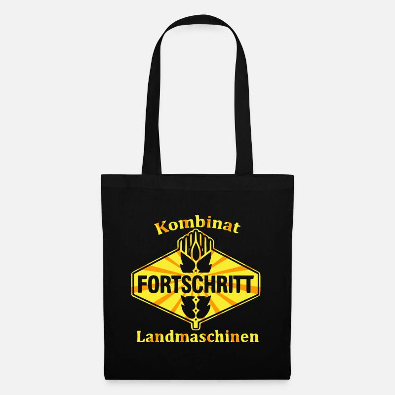 Ostalgie Fortschritt LPG Traktoren DDR - Stoffbeutel - Schwarz