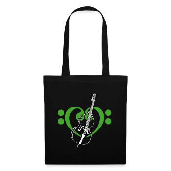 Cœur de clés basses avec contrebasse - Sac en tissu - noir - Devant