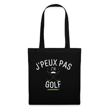 J'Peux Pas J'Ai Golf Avec papa - Sac en tissu - noir - Devant