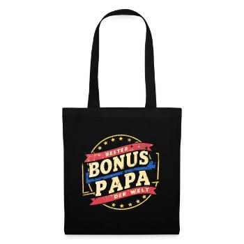 Bonus Papa Retro - Stoffbeutel - Schwarz - Vorne