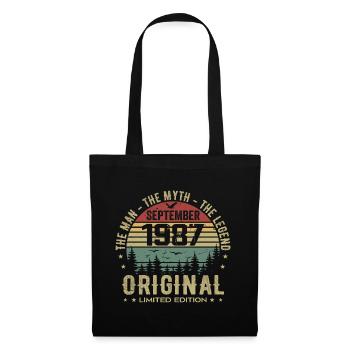 Anniversaire Original 1987 - Cadeau Septembre 1987 - Sac en tissu - noir - Devant