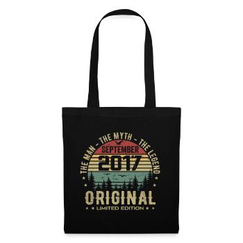 Anniversaire Original 2017 - Cadeau Septembre 2017 - Sac en tissu - noir - Devant