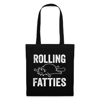 Rolling Fatties Cat Funny Fat Kitten Cat Lover - Tote Bag - black - Front