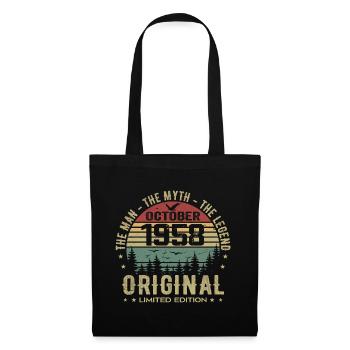 Man Birthday Gift 1958 October 1958 - Tote Bag - black - Front