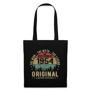 Mann Geburtstagsgeschenk 1954 Oktober 1954 - Stoffbeutel - Schwarz - Vorne