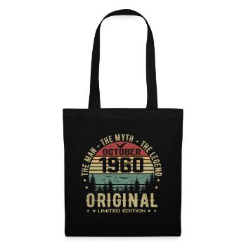 Mann Geburtstagsgeschenk 1960 Oktober 1960 - Stoffbeutel - Schwarz - Vorne