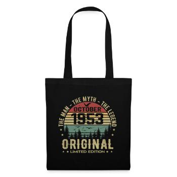 Mann Geburtstagsgeschenk 1953 Oktober 1953 - Stoffbeutel - Schwarz - Vorne