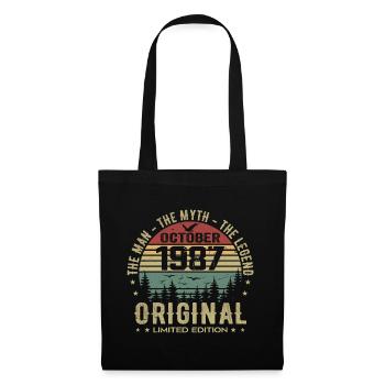 Homme Cadeau D'anniversaire 1987 Octobre 1987 - Sac en tissu - noir - Devant