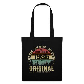 Man Birthday Gift 1986 October 1986 - Tote Bag - black - Front