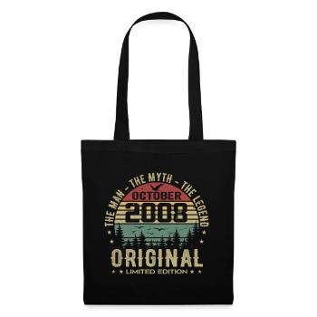Homme Cadeau D'anniversaire 2008 Octobre 2008 - Sac en tissu - noir - Devant