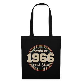 Born in October 1966 Retro Anniversary October 1966 - Tote Bag - black - Front