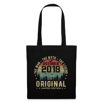 Geburtstagsgeschenk für Männer 2018 Oktober 2018 - Stoffbeutel - Schwarz - Vorne