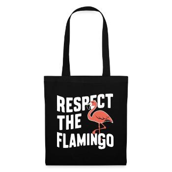 Flamingo Tier Rosa - Stoffbeutel - Schwarz - Vorne