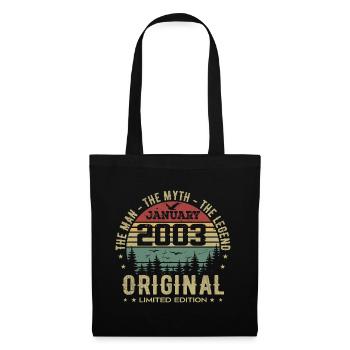 Cadeau D'anniversaire 22 ans, Nées En Janvier 2003 - Sac en tissu - noir - Devant