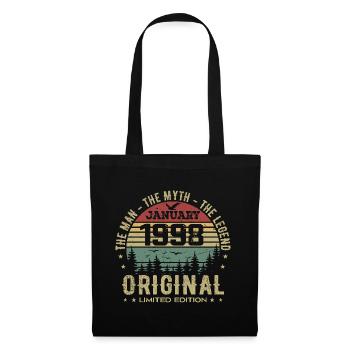 Cadeau D'anniversaire 27 ans, Nées En Janvier 1998 - Sac en tissu - noir - Devant