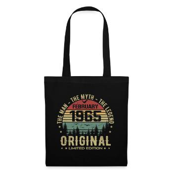 Anniversaire Février 1965 | Vintage Février 1965 - Sac en tissu - noir - Devant