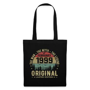 Anniversaire Février 1999 Cadeau Février 1999 - Sac en tissu - noir - Devant