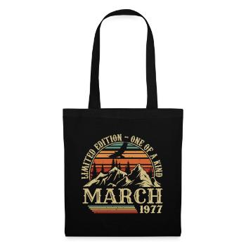 March 1977 Birthday Gift, Born In March 1977 - Tote Bag - black - Front