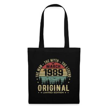 Gift for the 36th Anniversary Original March 1989 - Tote Bag - black - Front