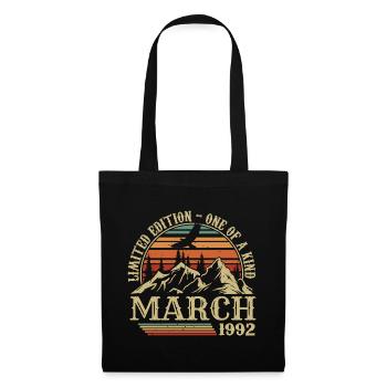 Geburtstagsgeschenk März 1992, geboren im März 1992 - Stoffbeutel - Schwarz - Vorne