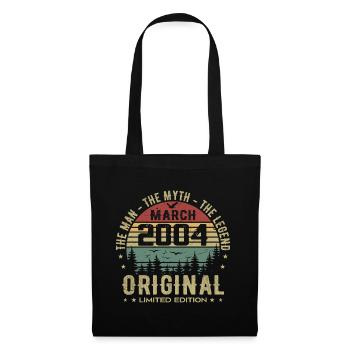 Cadeau pour le 21e Anniversaire Original Mars 2004 - Sac en tissu - noir - Devant