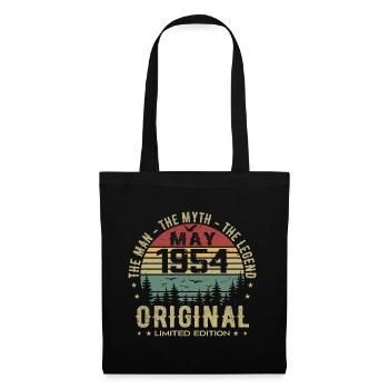 Mai 1954 Geschenk 71. Jahrestag Mai 1954 Mai 1954 - Stoffbeutel - Schwarz - Vorne