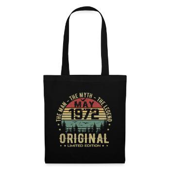 Mai 1972 Cadeau 53e anniversaire Mai 1972 May 1972 - Sac en tissu - noir - Devant