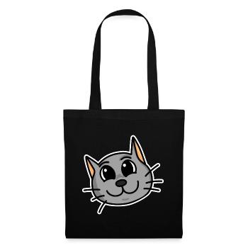Cute cat head - Tote Bag - black - Front