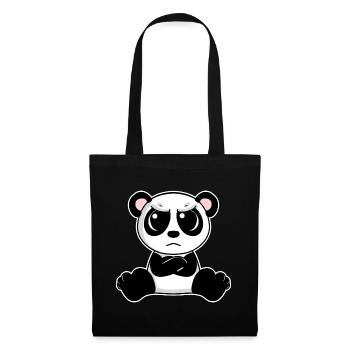 Niedlicher Panda ist genervt - Stoffbeutel - Schwarz - Vorne