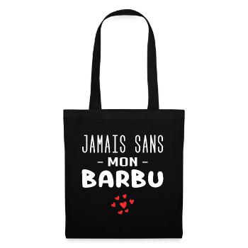 jamais sans mon barbu - Sac en tissu - noir - Devant