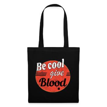 Be cool, give Blood! vintage - Stoffbeutel - Schwarz - Vorne