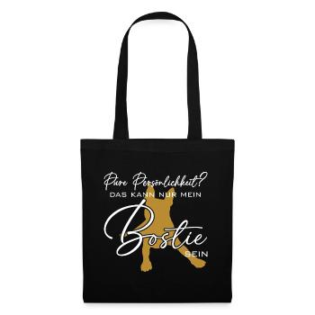 Bostie Boston Terrier pure Persönlichkeit - Stoffbeutel - Schwarz - Vorne