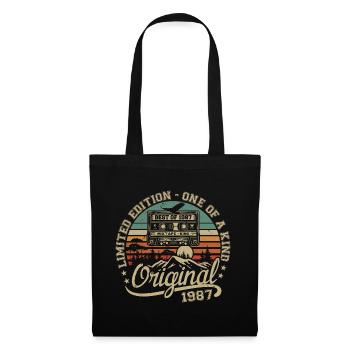 Millésime 1987 Cadeau Anniversaire 1987 Rétro 1987 - Sac en tissu - noir - Devant