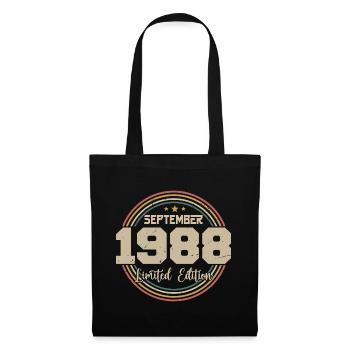 Cadeau Septembre 1988 September Birthday Gift 1988 - Sac en tissu - noir - Devant