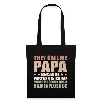 Perfektes Geschenk für Papa - Stoffbeutel - Schwarz - Vorne