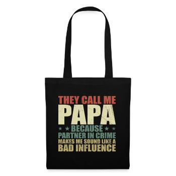 Perfektes Geschenk für Papa - Stoffbeutel - Schwarz - Vorne