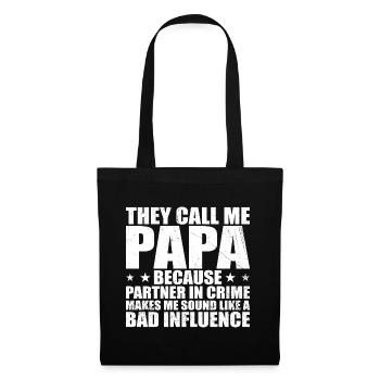 Perfektes Geschenk für Papa - Stoffbeutel - Schwarz - Vorne